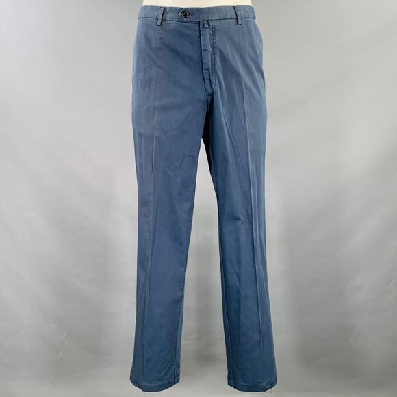 NEIMAN MARCUS Size 40 Powder Blue Cotton Blend Flat Front Casual Pants - Picture 1 of 9